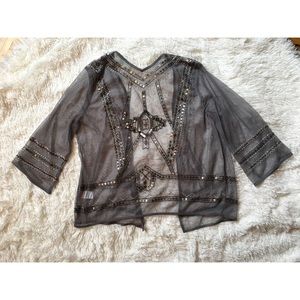 Sheer & Sequined Cardi